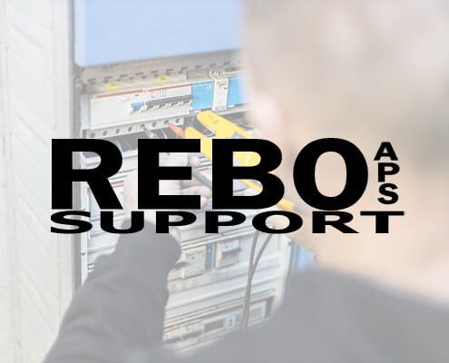Rebo Support logo med baggrund